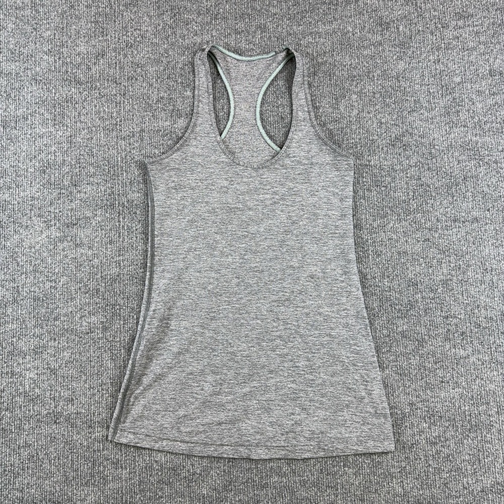 Lululemon Tank Top Womens 4 Gray Cool Racerback Scoop Neck Athletic Yoga Workout